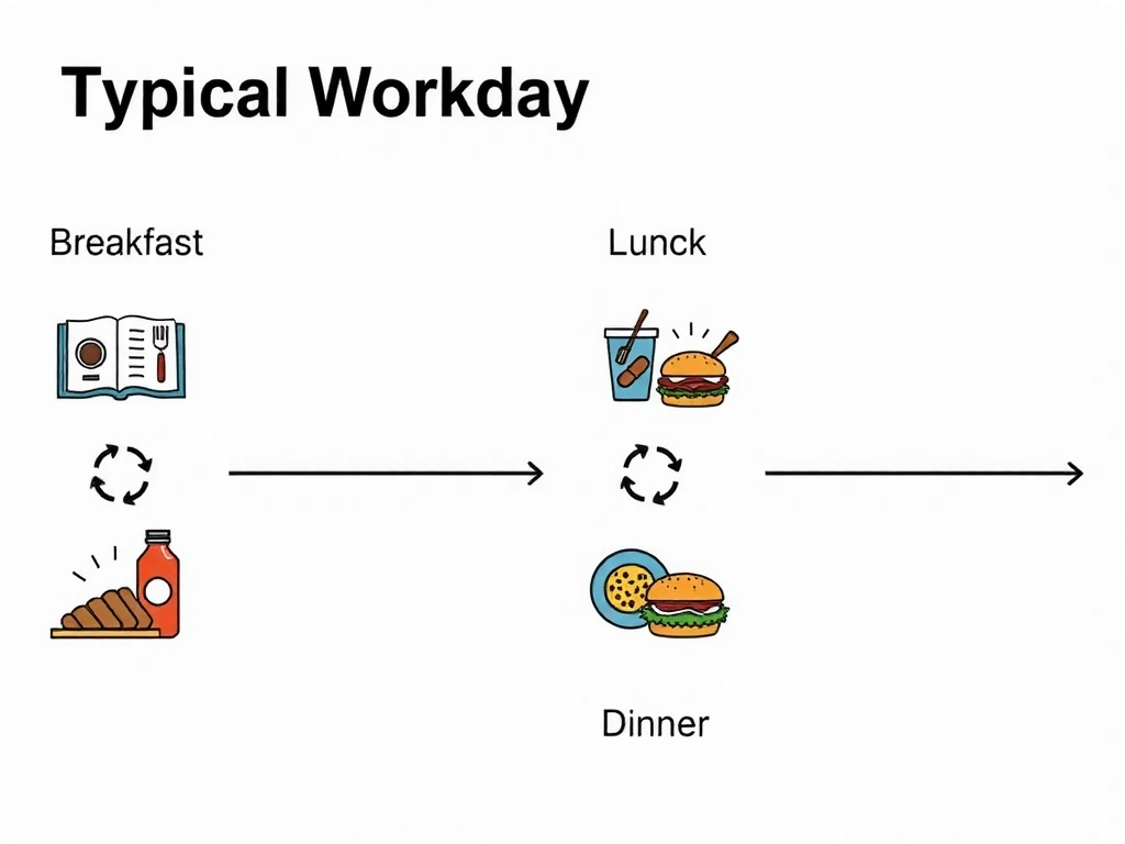 Schéma energetických mostů během dne
